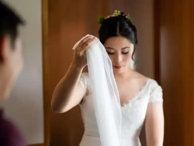 Bride preparing for her wedding photography session, captured beautifully by A Wedding Story, wedding photographers based in Wellington.