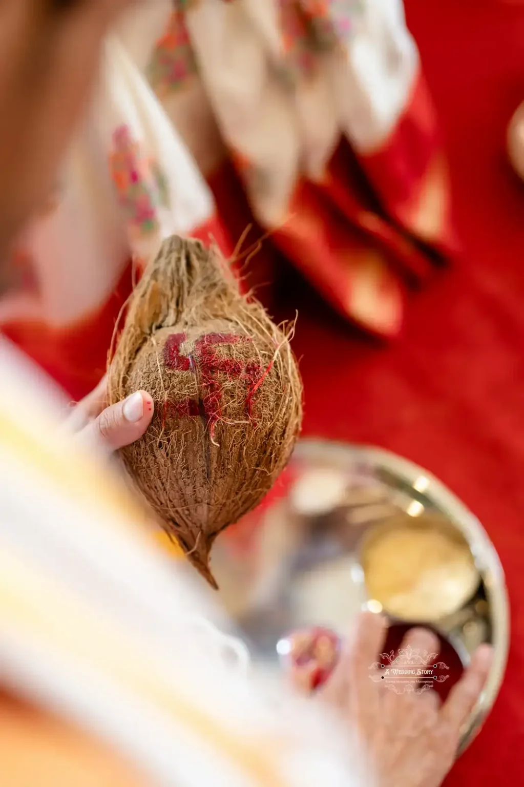 Traditional coconut offering ritual during a wedding ceremony, captured by Wedding Photography in Wellington